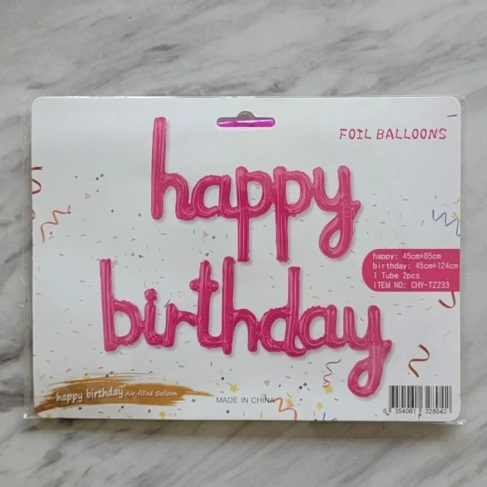 HAPPY Birthday Foil Air Balloons Background Decor